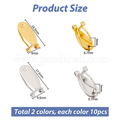 20 шт. 2 стиля латунных сережек-гвоздиков&nbsp;KK-HS0001-90