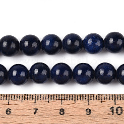 Нити круглых бусин из натурального окрашенного нефрита машан&nbsp;G-T139-8mm-67G