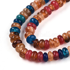 Окрашенные природные белый нефрит бисер пряди&nbsp;G-T139-57A-11