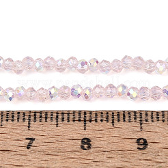 Нити из прозрачных стеклянных бусин-ронделей с цветным покрытием ab&nbsp;EGLA-T029-2mm-10H