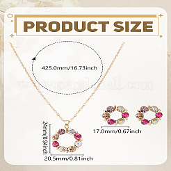 Комплект из ожерелья и серег-гвоздиков из сплава «венок» со стразами&nbsp;SJEW-LP0001-56A