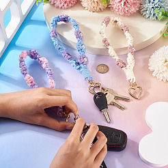 3 шт. хлопчатобумажные плетеные цветочные подвески-украшения&nbsp;AJEW-TA0002-72C