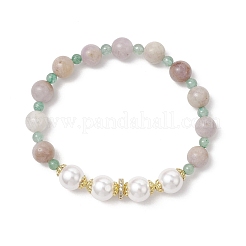 Браслеты из натурального зеленого авантюрина и аметиста для женщин&nbsp;BJEW-JB11932-03