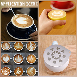 4 шт. 4 стиля формы для кофе латте из нержавеющей стали 304&nbsp;AJEW-GF0012-40B