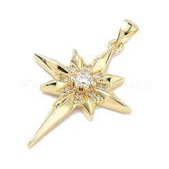 Латунные микропаве прозрачные подвески с фианитом&nbsp;KK-C251-14G