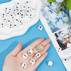 52шт. 26 стиля кубика с буквами силиконовые бусины&nbsp;SIL-SC0001-84