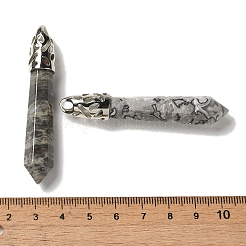 Большие подвески с острым камнем из натурального камня&nbsp;G-Z055-01P-22