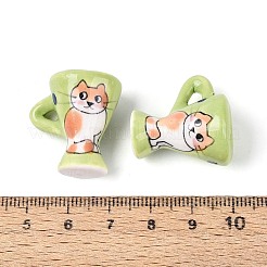 Декоративная чашка ручной работы из фарфора в виде кошки.&nbsp;PORC-T133-61