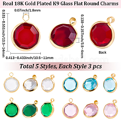 15шт 5 цвета k9 стеклянные подвески&nbsp;GLAA-BBC0001-11A