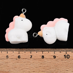 Подвески из флокированной смолы анима с платиновой железной петлей&nbsp;FIND-S001-13A