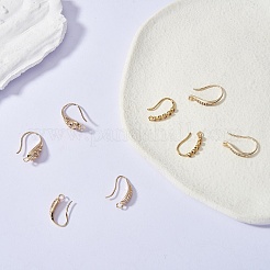 4 пара 4 крючков для серег из латуни с микропаве из прозрачного кубического циркония&nbsp;KK-SZ0004-62