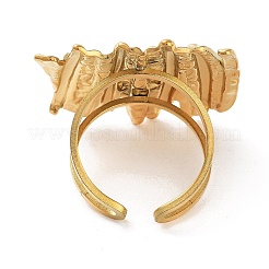 Текстурированные открытые манжеты из нержавеющей стали 304 для женщин&nbsp;RJEW-Z044-03G-02