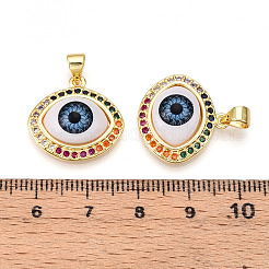 Подвески из латуни с микропаве из кубического циркония для женщин&nbsp;KK-T070-103B