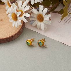 Ручная работа миллефиори лэмпворк серьги заклепки и ушные гайки&nbsp;EJEW-JE04418-02