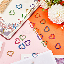 100 шт. 6-х цветные железные скрепки в форме сердца&nbsp;TOOL-WH20002-03B