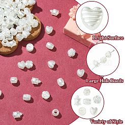 300 шт. 6 вида пластиковых бусин с имитацией жемчуга&nbsp;OACR-CJ0002-46