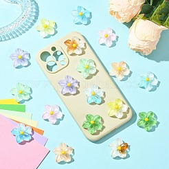 18 шт. 9-цветные градиентные и светящиеся непрозрачные смоляные кабошоны&nbsp;RESI-CJ0004-24