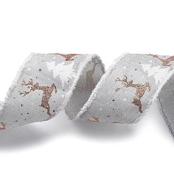 Льняная лента с рождественской тематикой&nbsp;OCOR-G013-01C