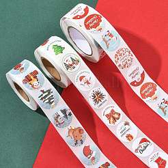 3 рулон самоклеящихся бумажных наклеек с круглыми точками в рождественском стиле&nbsp;DIY-FS0010-32A