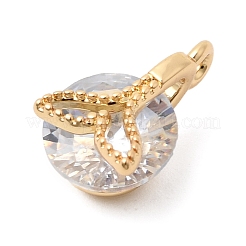 Латунные микропаве прозрачные кубические циркониевые подвески&nbsp;ZIRC-F146-02G