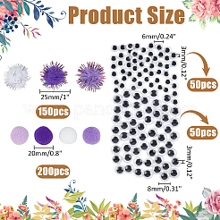 Наборы для самостоятельного изготовления кукольных глаз 450 шт. в 4 стилях&nbsp;DIY-WR0004-76B