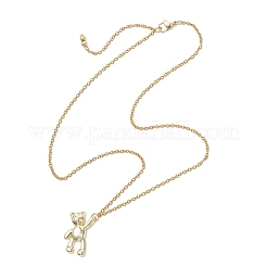 Женские ожерелья-цепочки с подвеской в виде медведя из сплава 304 из нержавеющей стали&nbsp;NJEW-JN05739