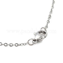 Не тускнеющая цепочка из нержавеющей стали 201 с подвесками в форме сердца для женщин&nbsp;LS-NJEW-U005-01P