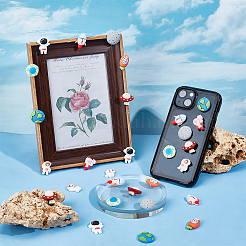 72 шт. 9 стиля 3D кабошоны из смолы с изображением астронавта&nbsp;RESI-OC0001-67