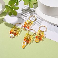 4 шт. цветок/пчела/апельсиновый сок сплав эмаль кулон брелок&nbsp;KEYC-JKC00412-05