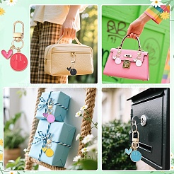 35 шт. подвеска в виде улыбающегося лица и сердца из двухцветного сплава с эмалью&nbsp;HJEW-YW00286