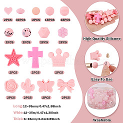 92 шт. прозрачные силиконовые фокусные бусины&nbsp;SIL-TA0002-84