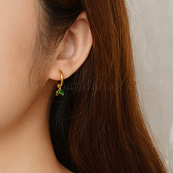 Серьги-кольца из нержавеющей стали в форме листа&nbsp;VH7333