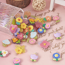 48шт 12 стиля подвески из полупрозрачной смолы&nbsp;RESI-TA0001-93