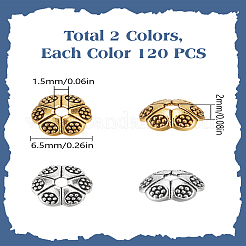 240 шт. двухцветные колпачки из сплава&nbsp;TIBE-LP0001-19