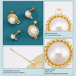 40 шт. 4-х стильные фурнитуры для сережек-гвоздиков из сплава&nbsp;FIND-PH0004-31