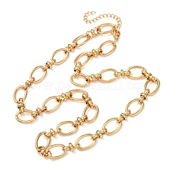 Женские ожерелья из овальной цепочки из нержавеющей стали 304 толщиной 10 мм&nbsp;NJEW-G194-04G