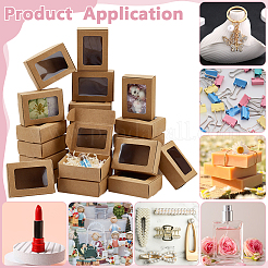 Складные креативные почтовые коробки из крафт-бумаги с видимым окном&nbsp;CON-WH0113-08A-02