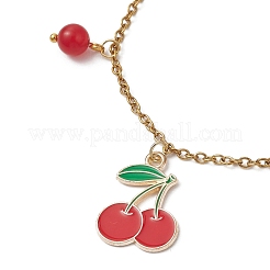Браслеты с подвесками из вишневого сплава и эмалью&nbsp;BJEW-JB13132