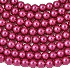 Круглые бусины из экологически чистого окрашенного стекла с жемчугом&nbsp;HY-A008-6mm-RB058