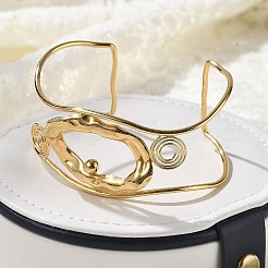 Браслеты-манжеты из нержавеющей стали 304 для женщин&nbsp;BJEW-Z091-05G-01