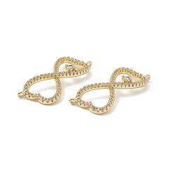 Шармы-соединители из латуни с микропаве из прозрачного кубического циркония&nbsp;KK-E068-VB392