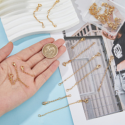 24 шт. 6-х стильный латунный удлинитель цепи кабеля&nbsp;KK-GO0001-54