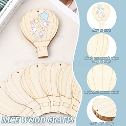 20 шт. воздушные шары незаконченные пустые деревянные подвески для рождественской живописи&nbsp;NJEW-SP0001-15