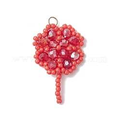 Подвески из стеклянных бусин ручной работы в виде клевера&nbsp;PALLOY-MZ00793