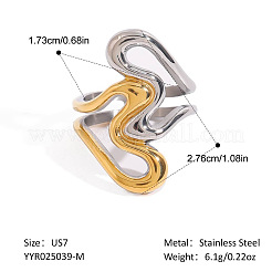 Кольцо унисекс из нержавеющей стали с двумя открытыми сердцами и позолотой&nbsp;WS7090-2