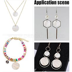 Плоские круглые подвески морские раковины&nbsp;SHEL-AR0001-17