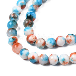 Натуральные окрашенные нити бус из персидского нефрита и драгоценных камней&nbsp;G-R271-6mm-XP16