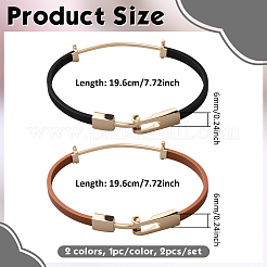 2шт 2 цвета браслеты из искусственной кожи для женщин&nbsp;BJEW-GO0002-09