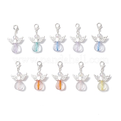 Подвесные украшения в форме сердца ангела из сплава и акрила&nbsp;HJEW-JM04595