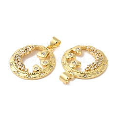 Латунные микропаве прозрачные подвески с фианитом&nbsp;ZIRC-L103-030G